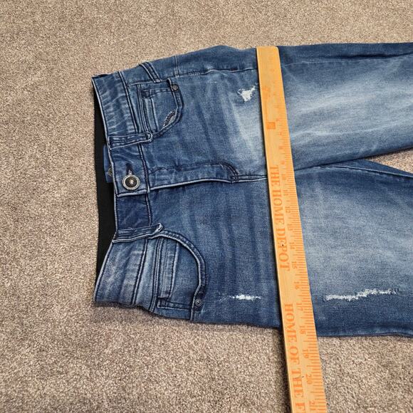 distressed Democracy Ab Solution straight jeans sz 8 high rise blue jeans - Picture 7 of 14